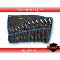 KLUCZE OCZKOWO GIĘTE 6-32mm 12 sztuk ZESTAW KLUCZY